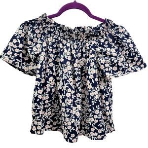 Thereabouts Girl's Off the Shoulder Floral‎ Cottage Core Blouse Size L